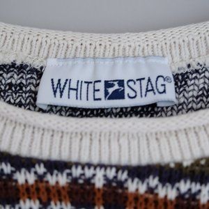 Vintage white stag sweater